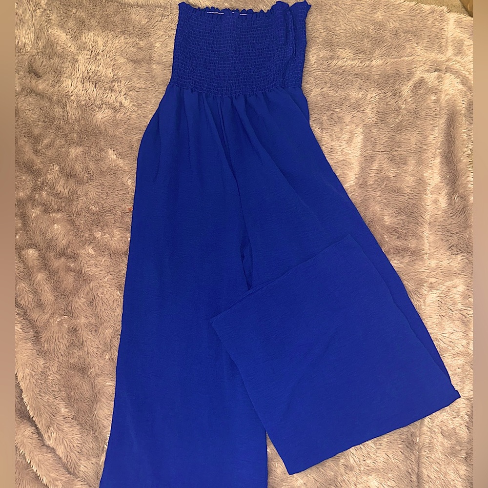 Vibrant Blue Strapless Romper